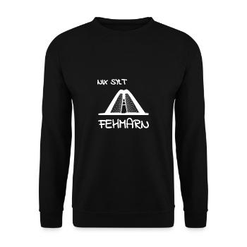 Nix Sylt Fehmarn Design Geschenkidee - Unisex Pullover - Schwarz - Vorne - Alina (178cm) & Michal (187cm)