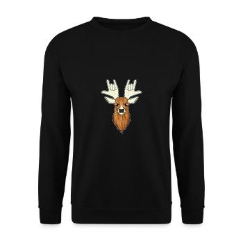Deer ASL Deaf - Sweat-shirt Unisexe - noir - Devant - Alina (178cm) & Michal (187cm)