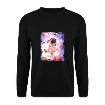 Pug Galaxy Tacos Pizza Burrito Gift Idea Dog - Unisex Sweatshirt - black - Front - Alina (178cm) & Michal (187cm)
