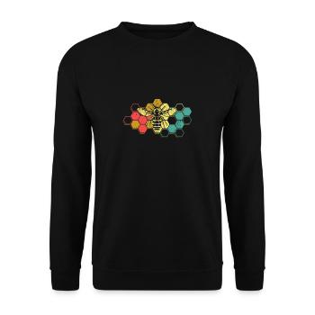 Abeille Abeilles Nid D'Abeilles Rétro Vintage Cadeau De Miel - Sweat-shirt Unisexe - noir - Devant - Alina (178cm) & Michal (187cm)