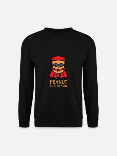 Peanut Butter Man Superhero Comic Funny Gift - Unisex Sweatshirt - black