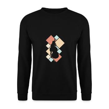 Kontrabass Spielerin Kontrabassistin Jazz Geschenk - Unisex Pullover - Schwarz - Vorne - Alina (178cm) & Michal (187cm)