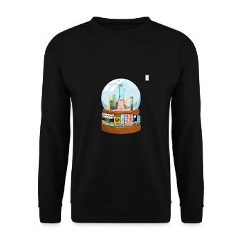 Cadeau drôle de globe de neige de New York Broadway - Sweat-shirt Unisexe - noir - Devant - Alina (178cm) & Michal (187cm)