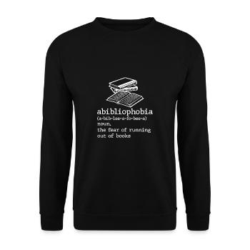 abibliophobia - Unisex Pullover - Schwarz - Vorne - Alina (178cm) & Michal (187cm)
