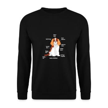 Cavalier King Spaniel Chien drôle - Sweat-shirt Unisexe - noir - Devant - Alina (178cm) & Michal (187cm)