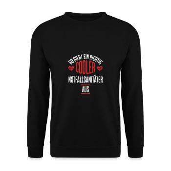 Sanitäter - Unisex Pullover - Schwarz - Vorne - Alina (178cm) & Michal (187cm)