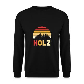 Holz Holz - Unisex Pullover - Schwarz - Vorne - Alina (178cm) & Michal (187cm)