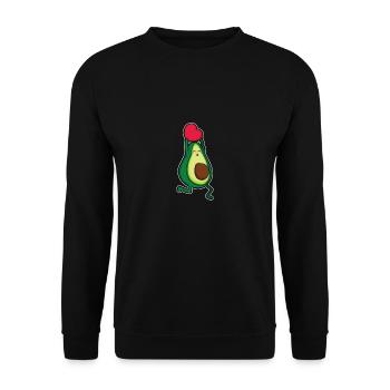 Süße Avocado Liebe Herz Guacamole Geschenkidee - Unisex Pullover - Schwarz - Vorne - Alina (178cm) & Michal (187cm)