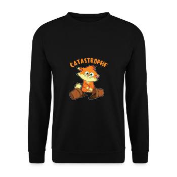 disaster, cat funny sweet comic gift idea - Unisex Sweatshirt - black - Front - Alina (178cm) & Michal (187cm)