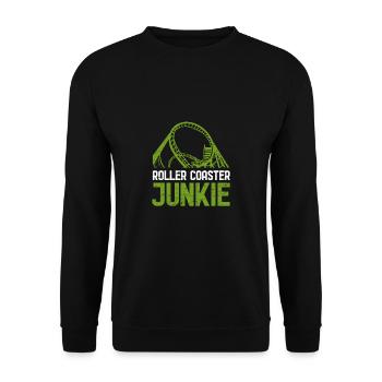 Roller coaster junkie - Unisex Sweatshirt - black - Front - Alina (178cm) & Michal (187cm)