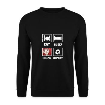 Anime Manga - Unisex Pullover - Schwarz - Vorne - Alina (178cm) & Michal (187cm)