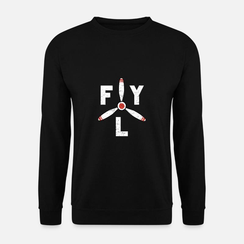 Fly propeller aircraft aviation - Unisex Sweatshirt - black