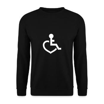 Wheelchair driver. Funny humor - Unisex Sweatshirt - black - Front - Alina (178cm) & Michal (187cm)