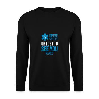 Lustiges Shirt für Ersthelfer und Notärzte - Unisex Pullover - Schwarz - Vorne - Alina (178cm) & Michal (187cm)