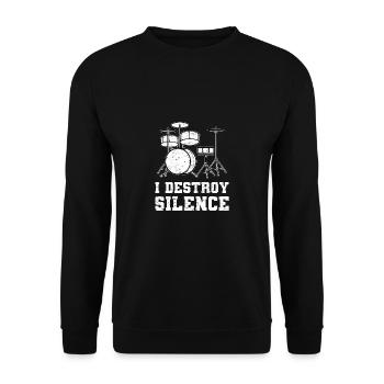 Drumming Drumset Schlagzeug - Unisex Pullover - Schwarz - Vorne - Alina (178cm) & Michal (187cm)