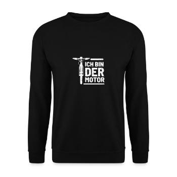Ich bin der Motor - Unisex Pullover - Schwarz - Vorne - Alina (178cm) & Michal (187cm)