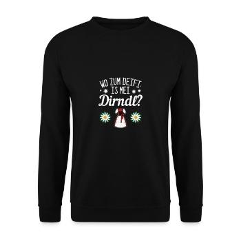 Dirndl - Unisex Pullover - Schwarz - Vorne - Alina (178cm) & Michal (187cm)