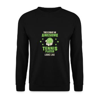Balle de tennis joueur de tennis cadeau club main - Sweat-shirt Unisexe - noir - Devant - Alina (178cm) & Michal (187cm)