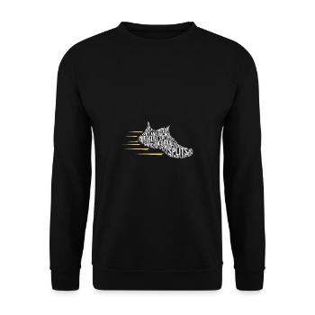 Laufschuh Wortsalat Definition Geschenk - Unisex Pullover - Schwarz - Vorne - Alina (178cm) & Michal (187cm)