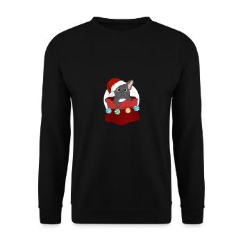 Bouledogue Français aime le cadeau de Noël - Sweat-shirt Unisexe - noir - Devant - Alina (178cm) & Michal (187cm)