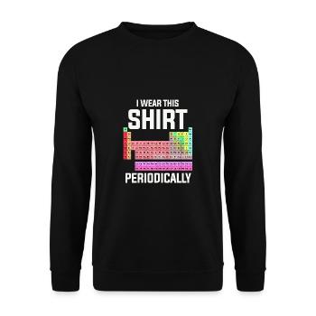 I wear this shirt periodically - Unisex Pullover - Schwarz - Vorne - Alina (178cm) & Michal (187cm)