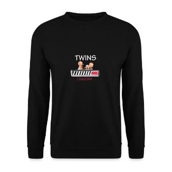 Süßes Schwangerschaft Zwillinge Grafik Design - Unisex Pullover - Schwarz - Vorne - Alina (178cm) & Michal (187cm)