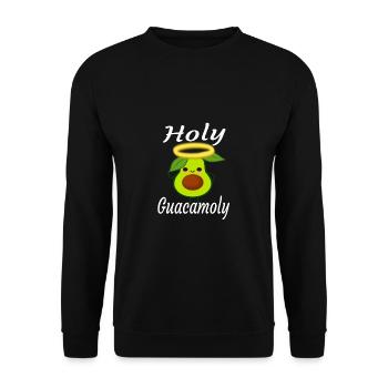 Lustige Avocado - Unisex Pullover - Schwarz - Vorne - Alina (178cm) & Michal (187cm)