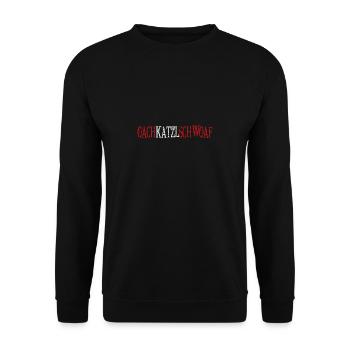 Lustige Österreich Sprüche | Oachkatzlschwoaf - Unisex Pullover - Schwarz - Vorne - Alina (178cm) & Michal (187cm)