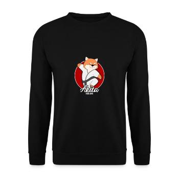 Akita Inu Japanese Dog Karate Gift - Unisex Sweatshirt - black - Front - Alina (178cm) & Michal (187cm)