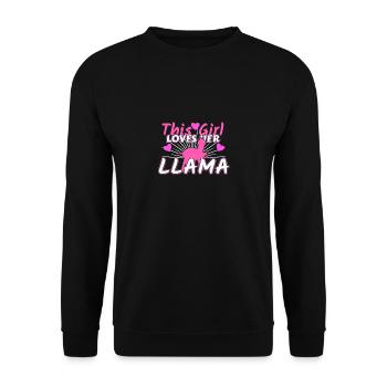 Lama - Unisex Sweatshirt - black - Front - Alina (178cm) & Michal (187cm)