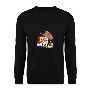 Rollstuhl Skating Kot Kackhaufen Humor Geschenk - Unisex Pullover - Schwarz - Vorne - Alina (178cm) & Michal (187cm)