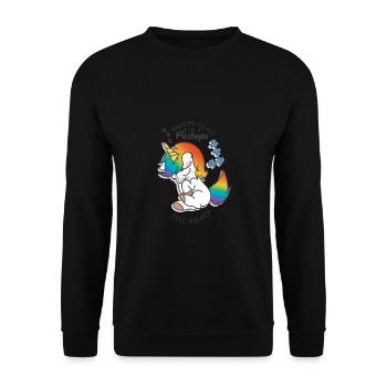 Wanted to do pushups - fell asleep - Unisex Sweatshirt - black - Front - Alina (178cm) & Michal (187cm)