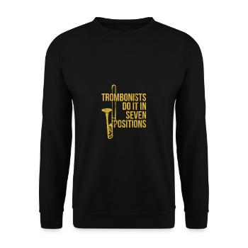 Posaunen Spieler Posaunist Spruch Witz Geschenk - Unisex Pullover - Schwarz - Vorne - Alina (178cm) & Michal (187cm)