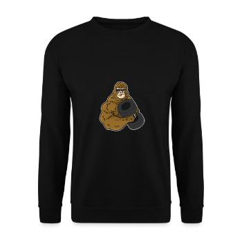 Der stärkste Affe im Dschungel - Swole Ape - Unisex Pullover - Schwarz - Vorne - Alina (178cm) & Michal (187cm)