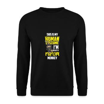 Monkey ninja monkey gift boys - Unisex Sweatshirt - black - Front - Alina (178cm) & Michal (187cm)