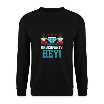 Search for underpants hey! - Unisex Pullover - Schwarz - Vorne - Alina (178cm) & Michal (187cm)