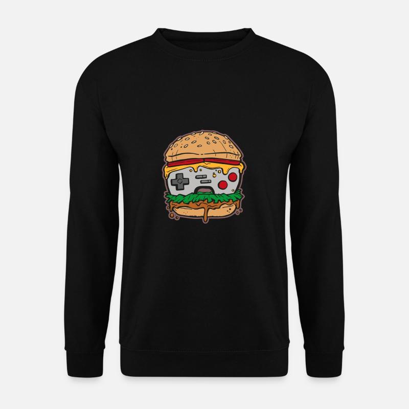 Hamburger Gaming Controller - Unisex Pullover - Schwarz