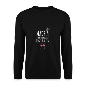 Les filles, peu importe ce qui se passe, les jauges gardent les femmes - Sweat-shirt Unisexe - noir - Devant - Alina (178cm) & Michal (187cm)