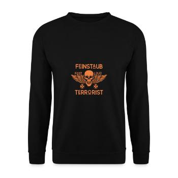 FEINSTAUB Terrorist Auto Fahrer Shirt - Unisex Pullover - Schwarz - Vorne - Alina (178cm) & Michal (187cm)