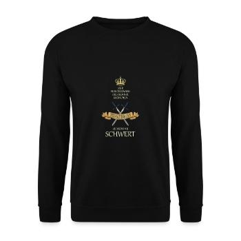 Prinzessin Krönchen Königin Schwert - Unisex Pullover - Schwarz - Vorne - Alina (178cm) & Michal (187cm)