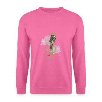 Microphone rétro chanteur de karaoké vintage podcast DJ - Sweat-shirt Unisexe - rose - Devant