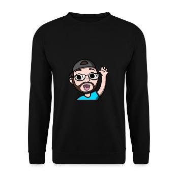 Funny Hi Emoji comic design by gaming streamer - Unisex Sweatshirt - black - Front - Alina (178cm) & Michal (187cm)