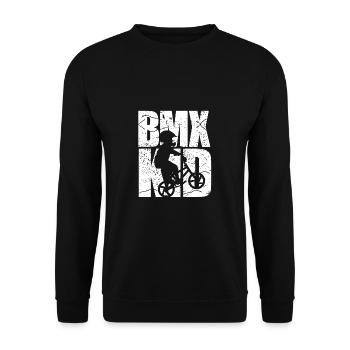 BMX child cyclist bike - Unisex Sweatshirt - black - Front - Alina (178cm) & Michal (187cm)