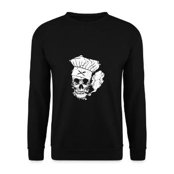 Chemise de cuisinier drôle - Sweat-shirt Unisexe - noir - Devant - Alina (178cm) & Michal (187cm)
