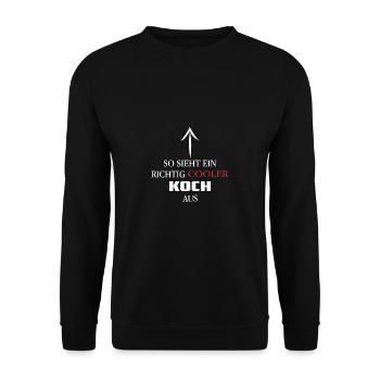 Lustiges Koch Shirt - Unisex Pullover - Schwarz - Vorne - Alina (178cm) & Michal (187cm)