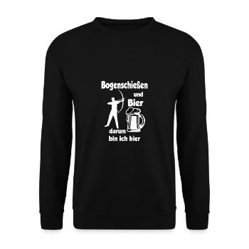 Bogenschießen Lustig - Unisex Pullover - Schwarz - Vorne - Alina (178cm) & Michal (187cm)