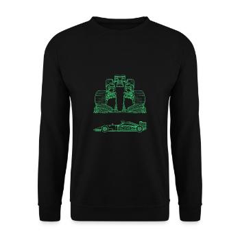 Voiture de course en 3D formule de course voiture de course 1 un - Sweat-shirt Unisexe - noir - Devant - Alina (178cm) & Michal (187cm)