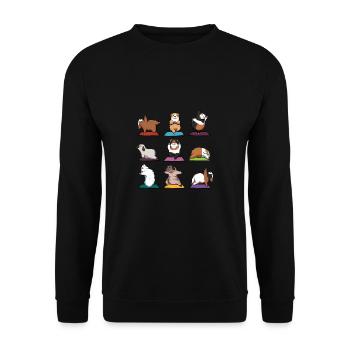 Yoga méditation cochon d'Inde Yogi Namaste cadeau - Sweat-shirt Unisexe - noir - Devant - Alina (178cm) & Michal (187cm)