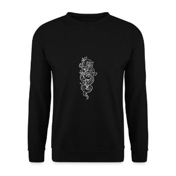 Snake Rose Schlange Besitzer oder Florist Geschenk - Unisex Pullover - Schwarz - Vorne - Alina (178cm) & Michal (187cm)