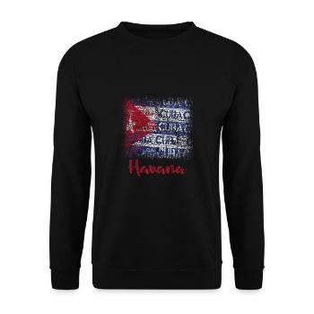 Havana Cuban Flag Geschenk - Unisex Pullover - Schwarz - Vorne - Alina (178cm) & Michal (187cm)